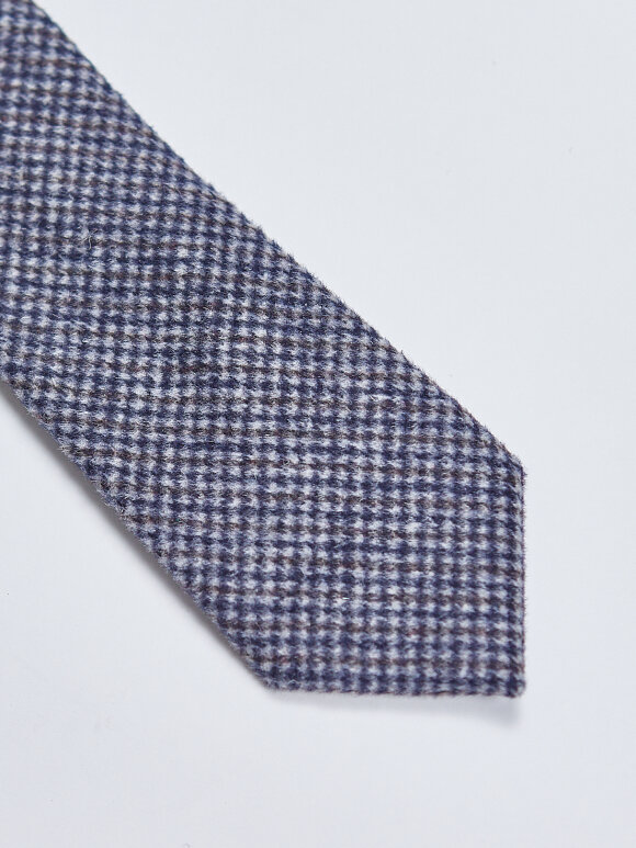 AN IVY - Grey Patterned Wool Tie