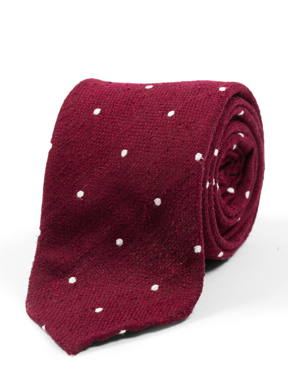 AN IVY - Burgundy Dots  Italy Ties