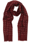 AN IVY - Burgundy Polka Wool Scarf Scar