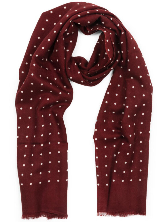 AN IVY - Burgundy Polka Wool Scarf Scar