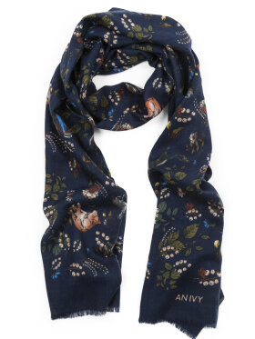 AN IVY - Forrest Navy Wool Scarf Scarf