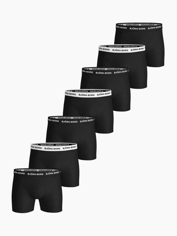 Bjørn Borg - SOLID ESSENTIAL SHORTS 7-PACK BLACK