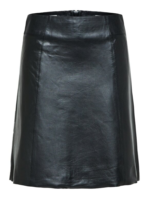 Selected Femme - SLFNEW MW LEATHER SKIRT B