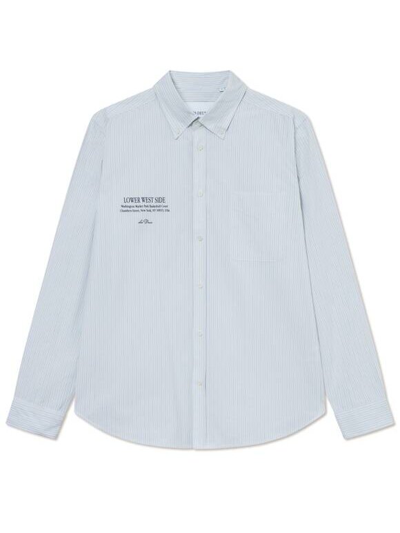 Les Deux - Kent Printed Striped Poplin Sh