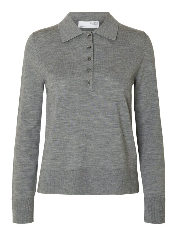 Selected Femme - SLFTHEA LS KNIT MERINO COLLAR 
