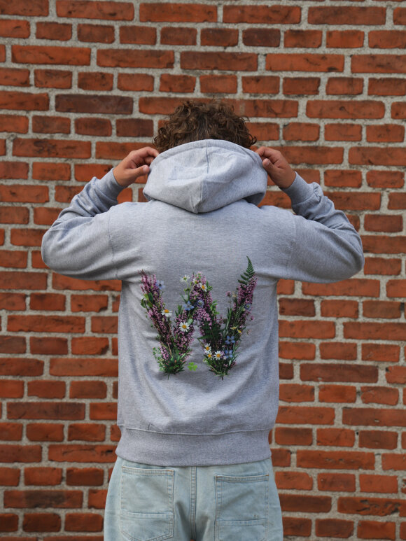 Wonderfestiwall - Grå Hoodie m. blomst Wonderfestiwall - Grå Hoodie m. blomst