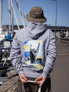 Wonderfestiwall - Grå Hoodie m. Rock On!