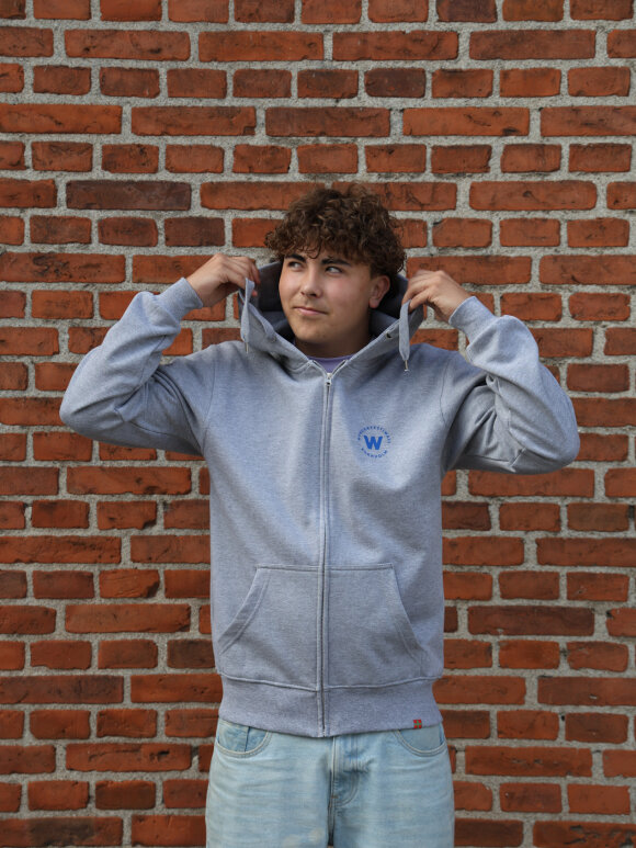 Wonderfestiwall - Grå Zip Hoodie m. blomst Wonderfestiwall - Grå Zip Hoodie m. blomst