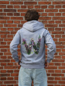Wonderfestiwall - Grå Zip Hoodie m. blomst Wonderfestiwall - Grå Zip Hoodie m. blomst