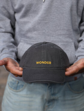 Wonderfestiwall - Grå cap m. gul logo 