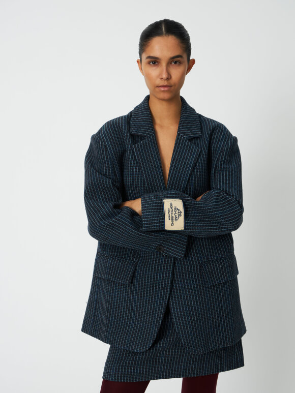 Stella Nova - Checked Oversized Wool Blazer Stella Nova - Checked Oversized Wool Blazer