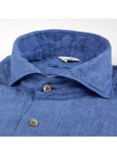 Stenstrøms - Blue Slimline Linen Shirt