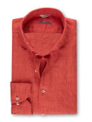 Stenstrøms - Slimline Orange Linen Shirt