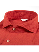 Stenstrøms - Slimline Orange Linen Shirt