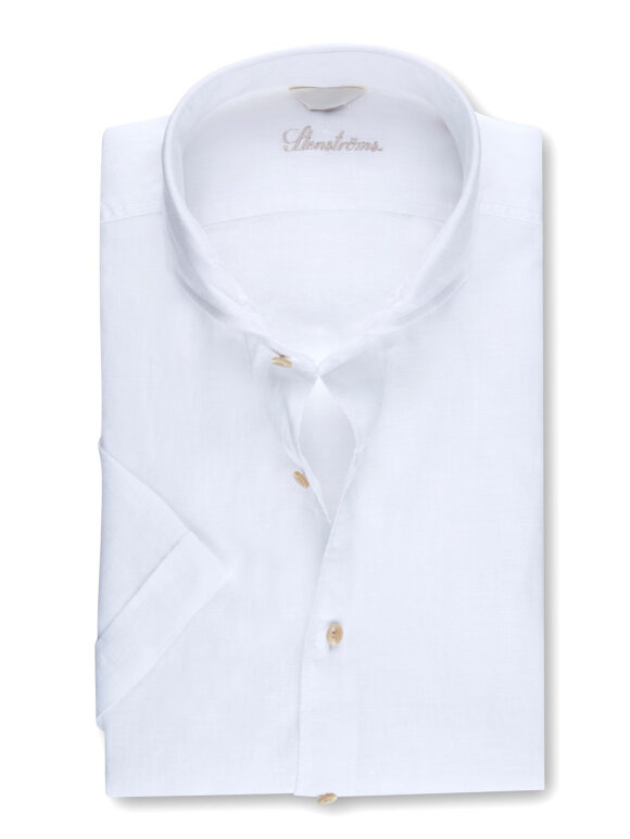 Stenstrøms - White Slimline Linen Shirt SS