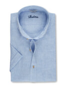 Stenstrøms - Blue Slimline Linen Shirt SS Stenstrøms - Blue Slimline Linen Shirt SS