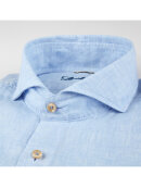 Stenstrøms - Blue Slimline Linen Shirt SS Stenstrøms - Blue Slimline Linen Shirt SS