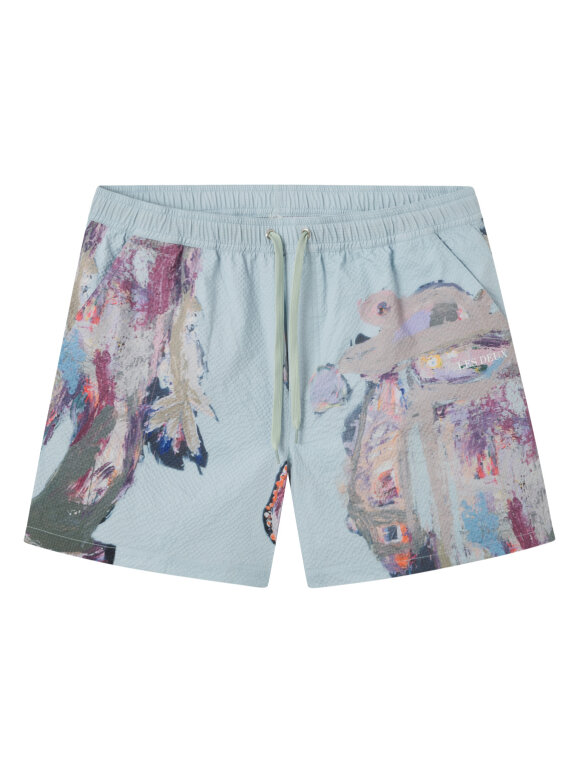 Les Deux - Kabangu Seersucker Swim Shorts