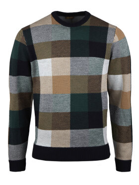 Jaquard Knit Checked Crew