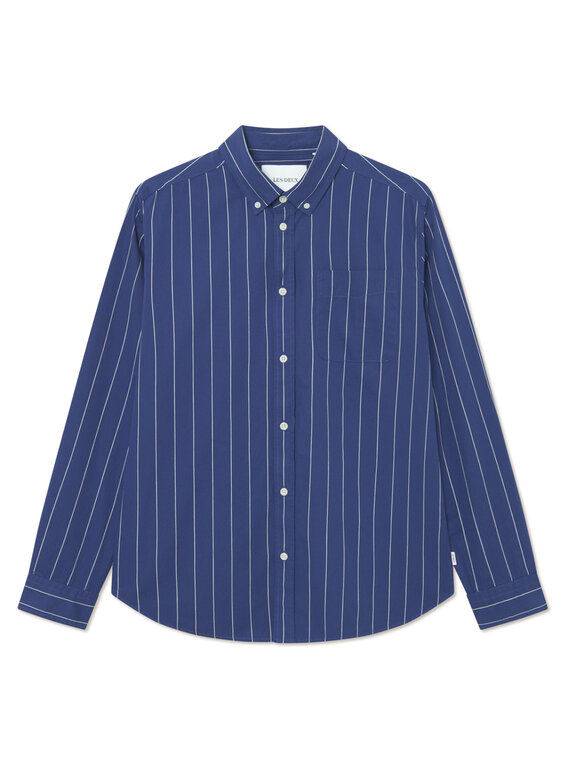 Les Deux - Kent Stripe Peached Poplin Shi